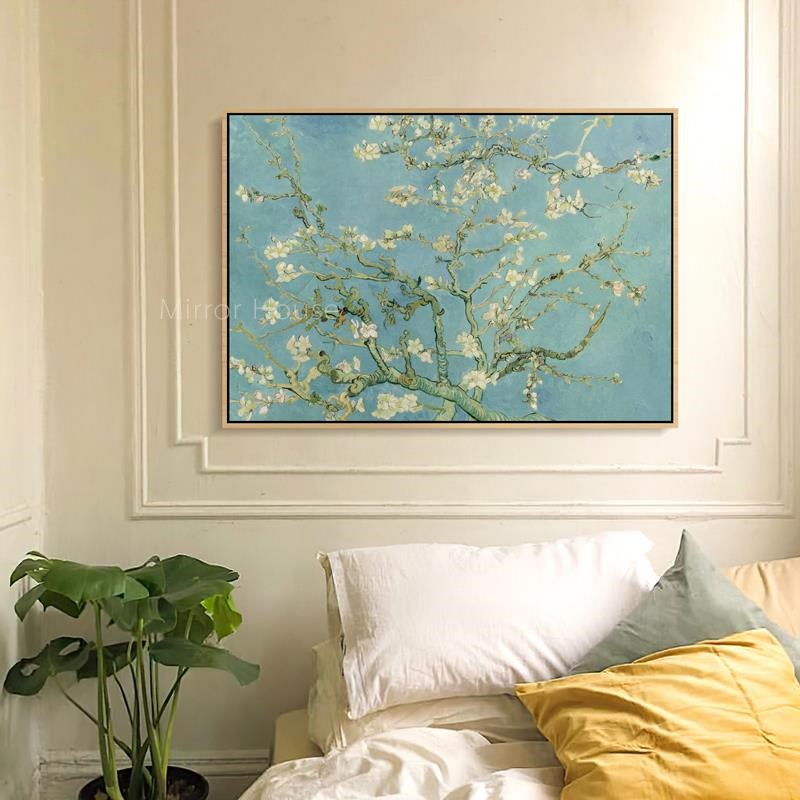 梵高杏花法式装饰画客厅背景墙小清新挂画卧室自然艺术摆画图片