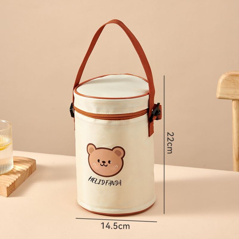 圆形圆桶通用保温饭盒上班族手提袋焖烧罐保温便当袋小学生饭桶袋