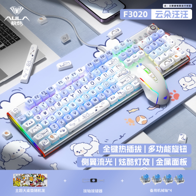 狼蛛F3020机械键盘鼠标套装108键
