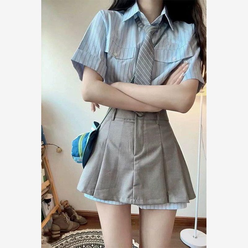 夏季女装甜酷学院风jk制
