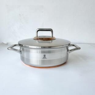 莱德斯倾慕系列24cm双耳煎炒锅火锅汤锅平底锅316不锈钢微压锅