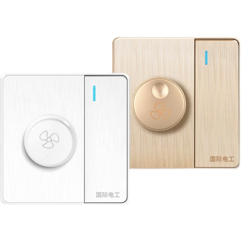 86型吊扇调速器风扇电扇s无极旋转变速开关面板一开带调速开关一