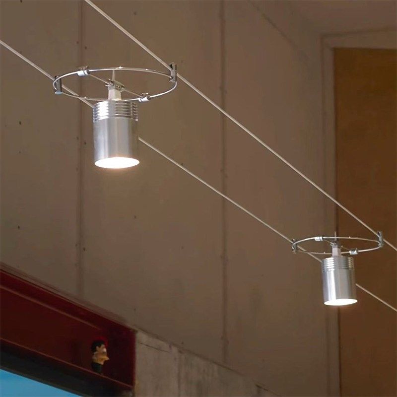 金属感工业风led走线灯射灯 轨道筒灯拉线灯钢丝灯可调节聚光射灯,家装灯饰光源,轨道灯,淘宝优惠券,粉丝福利购,淘宝优惠卷