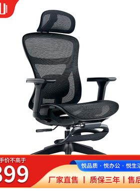 悦山YL002A人体工学椅办公椅带头枕电脑椅主管经理椅靠背可调