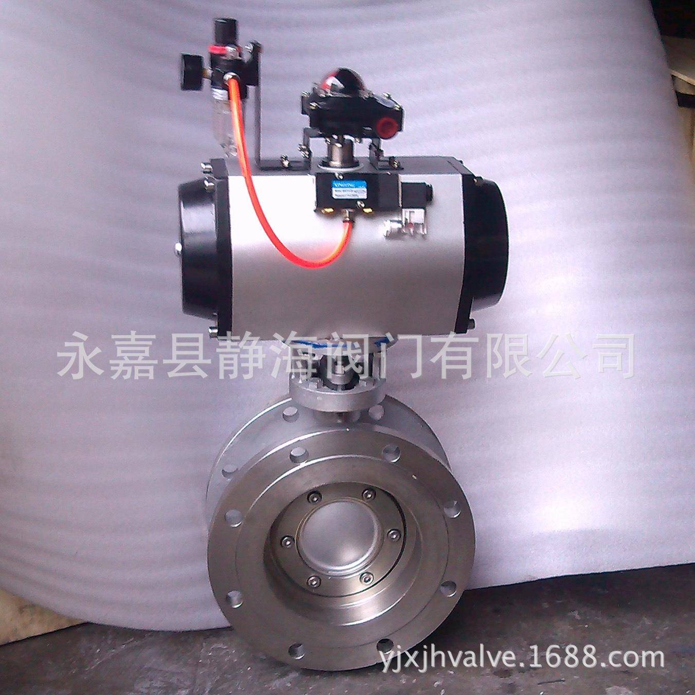 AD643W-16P气动不锈钢三偏心蝶阀双法兰气动硬密封蝶阀