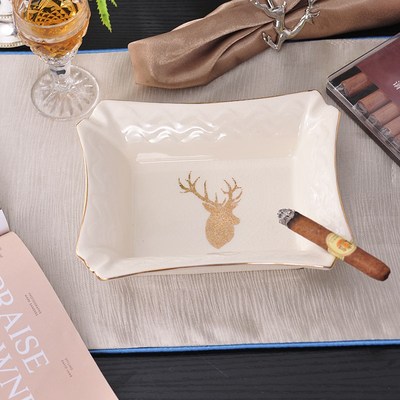 欧式陶瓷烟灰缸潮流个性多功能家用卧室家用客厅烟缸大号茶几现代