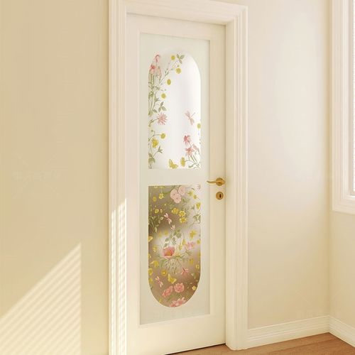 装万家玻璃贴纸法式装饰浴室门厕所窗户防窥透光不透人磨砂静电膜