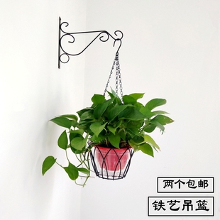 铁艺花盆架悬挂式 花盆吊架吊篮壁挂支架阳台垂吊绿萝吊兰花盆挂架
