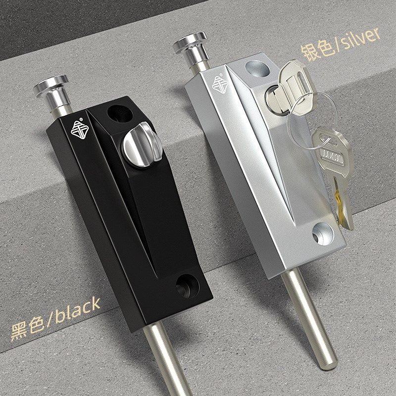 旋转门地插锁地插销有框玻璃门y锁明装木门不锈钢门地锁弹簧插销