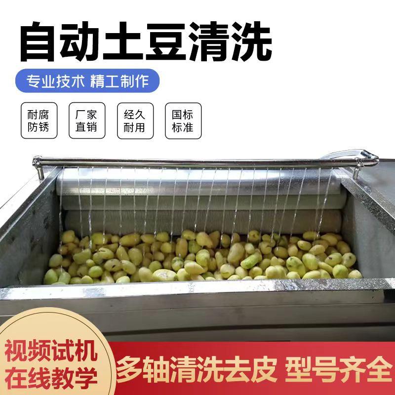 土豆清洗去皮机商用果蔬清洗机土豆清洗去皮切片切丁切丝组合机