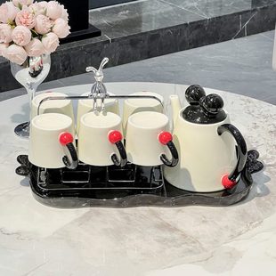 2024茶杯礼物送人新款 乔迁轻奢客厅陶瓷水杯具家用套装 茶具茶壶