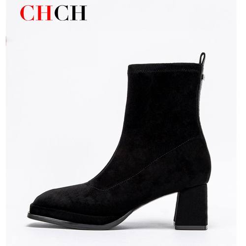 CHCH平衡鞋英伦风低跟方头弹力靴CN2B6121