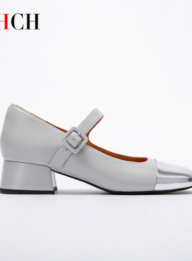 CHCH2025年新款玛丽珍复古单鞋一字粗带女鞋CO1B5501