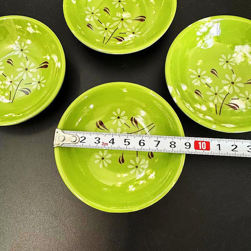 绿色白菊醋碟 仿瓷密胺餐碟 小菜碟 1元店2元店货源
