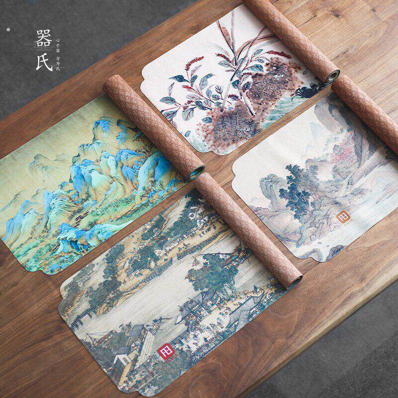 器氏 中国风茶席长条桌旗双面防水茶桌席创意桌布垫中式干泡茶席