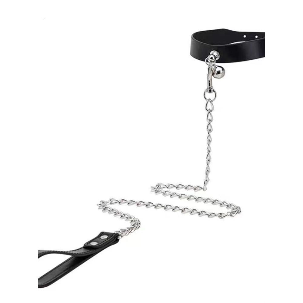 男生体育生性感铃铛项圈型男潮男简约颈环1S0M带牵引炼狗狗项炼