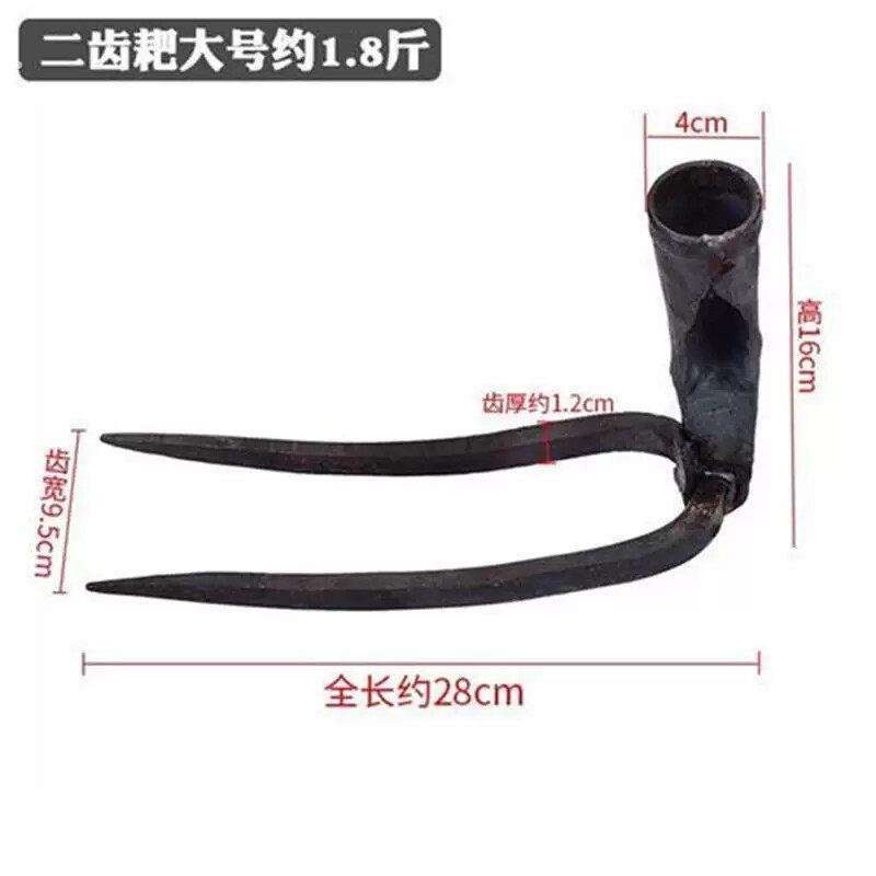锻打长柄铁耙子2二齿3齿耙钉耙菜园除草松土园林大小耙子弹簧钢