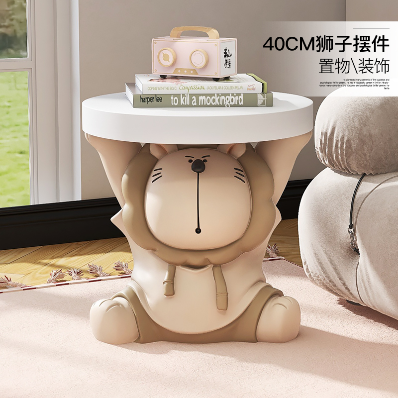 狮子托盘客厅落地摆件家居饰品电视柜沙发旁茶几床头装饰乔迁礼物