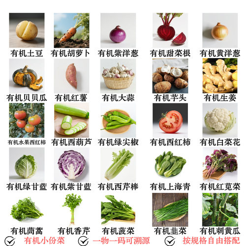 有机新鲜蔬菜小份菜组合四样包邮多种新鲜混装搭配