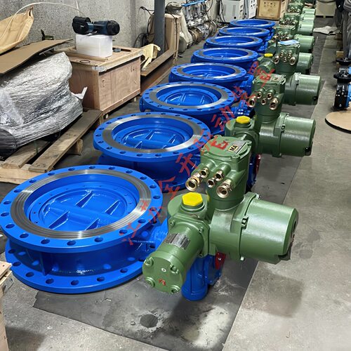 ZB开关阀门电动装置隔爆电动瓦斯蝶阀D943F-PN16 DN200四氟密封