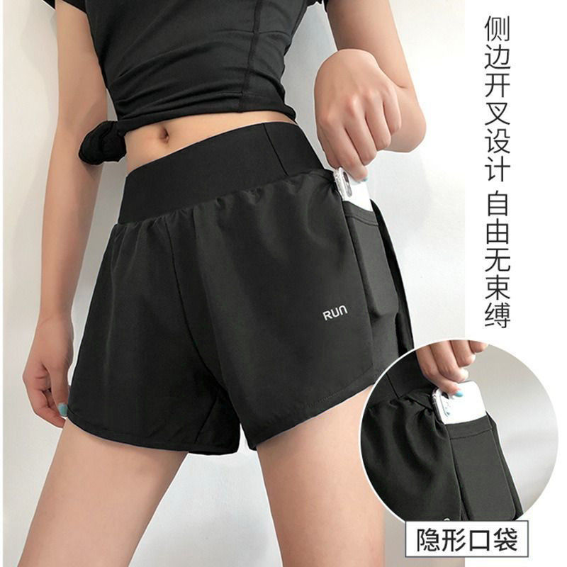 运动短裤夏季两件防走光健身跑步高腰新款紧身速干三分潮流瑜伽裤