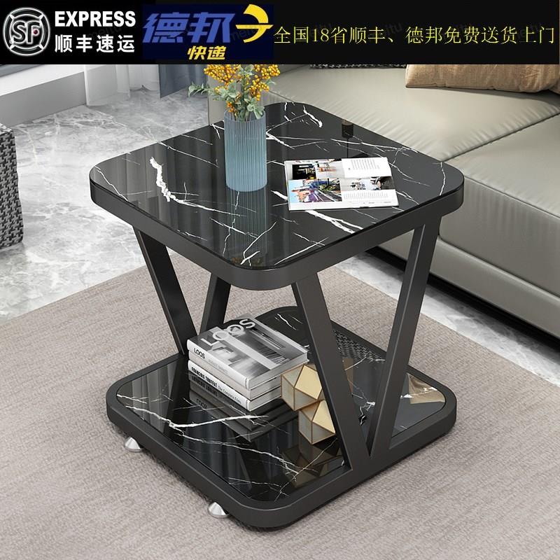 简约客厅小茶几茶桌沙发边柜边角几边角桌储物柜钢化玻璃扶手柜