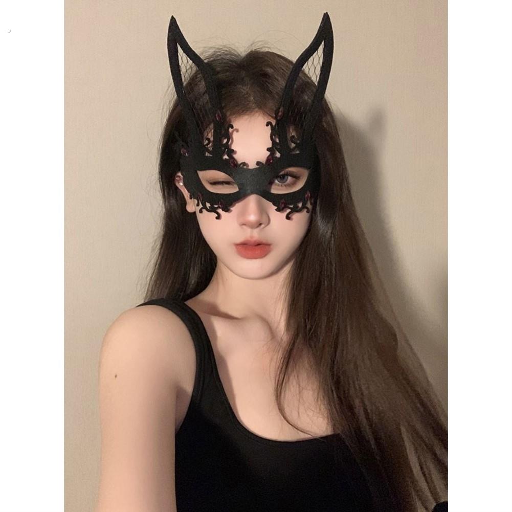 黑色花朵面具假面舞会装扮道具晚会年会半脸面具眼罩化妆之夜面罩