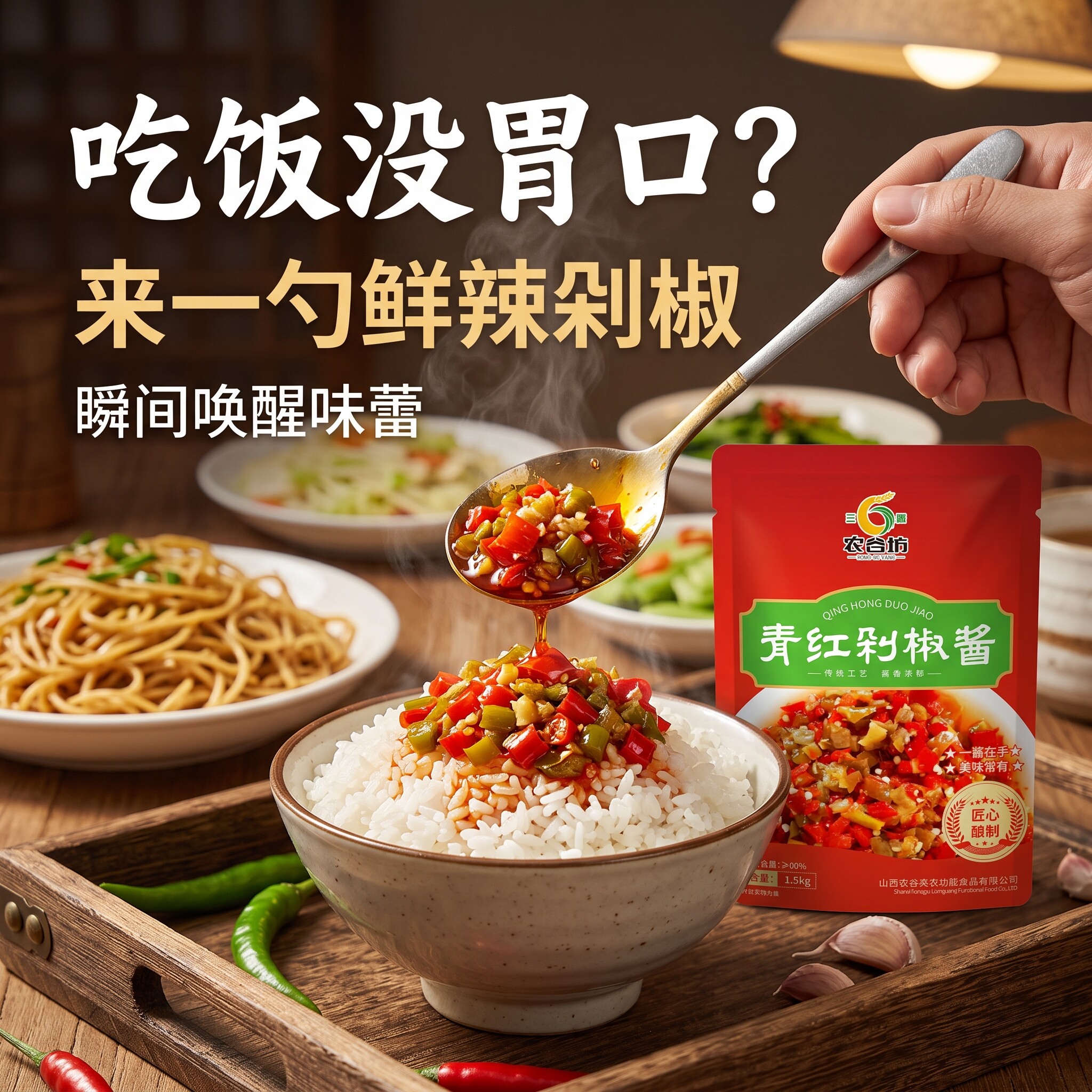 双椒酱1桶3斤辣椒酱调味品
