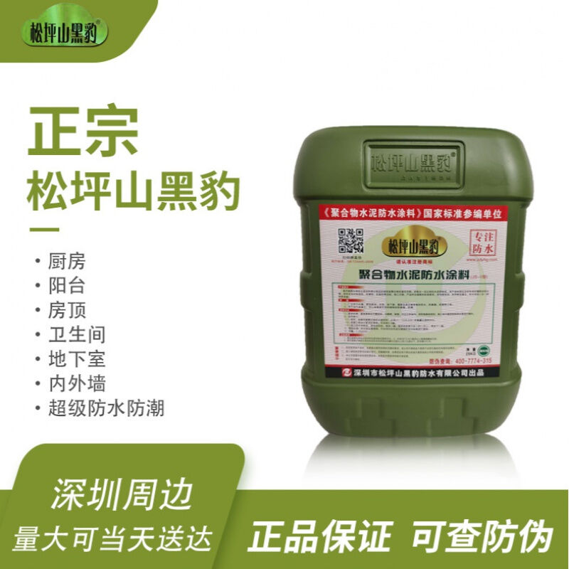 深圳黑豹防水涂料js卫生间厕所聚合物屋顶外墙防漏补漏材料JS-III