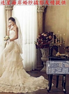 欧式玻璃钢人物雕塑艺术品客厅户外落地摆设可定制作抱花束仕女景