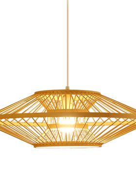 中式竹艺饭厅吊灯火锅店饭店创意竹灯日式民宿卧室客厅茶室竹编灯