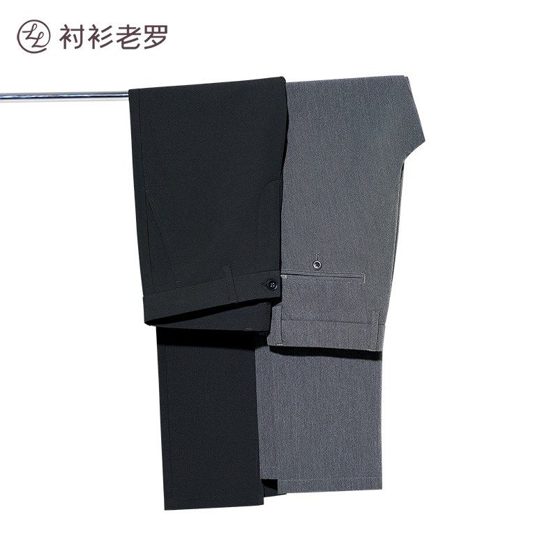 [弹力透气]休闲裤男衬衫老罗商务直筒修身抗皱长裤子男款H229813