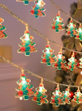 雪人圣诞树节日装饰品小彩灯闪灯串灯满天星老人挂件灯饰场景布置