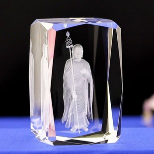 水晶内雕工艺品安徽九华山地藏王菩萨四大名山旅游纪念品水晶摆件