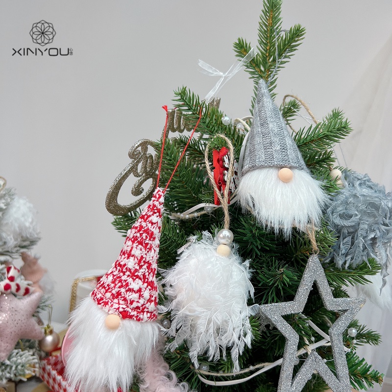 耶诞节长胡子老人挂件耶诞装扮可爱简约氛围礼物礼盒装饰物挂饰