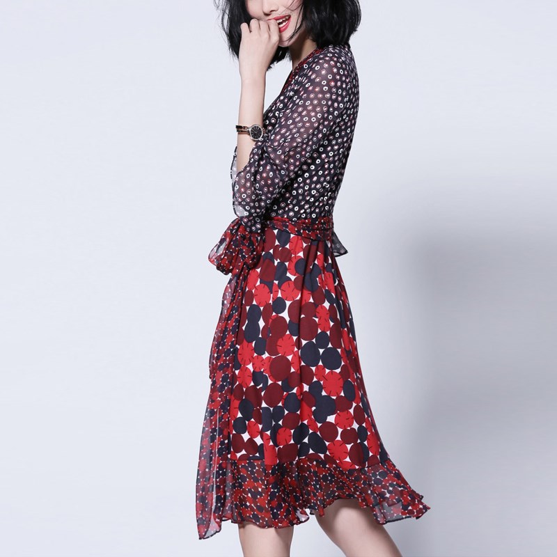 2024夏装新款连衣裙D*f裹身裙连衣裙七分袖海边度假沙滩裙中长款