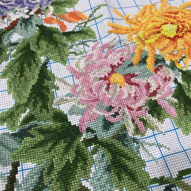 纯手工十字绣成品梅兰竹菊四联花鸟语花香大幅客厅书房办公室包邮