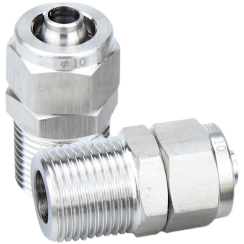 316快拧直通终端气动元件锁母接头8*5四氟管NPT快速防腐蚀耐酸碱