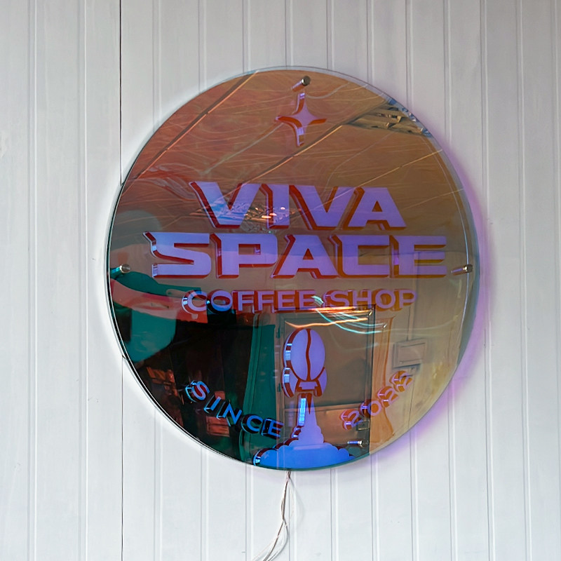 亚克力千层镜深渊镜灯箱 迷你发光字logo 每个角度都有不同色彩