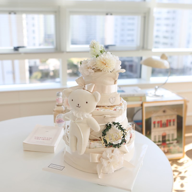 韩国angang纯棉婴儿衣服宝宝新生儿百日礼盒生日礼物玩具尿布蛋糕