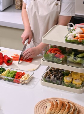 火锅备菜盘厨房家用网红多层分格旋转多功能麻辣烫配菜神器置物架