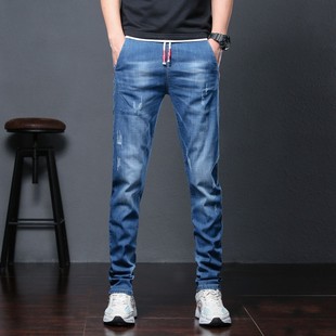 男冬季 电子厂牛仔裤 松紧腰宽松 子男休闲裤 富士康无磁无铁无金属裤