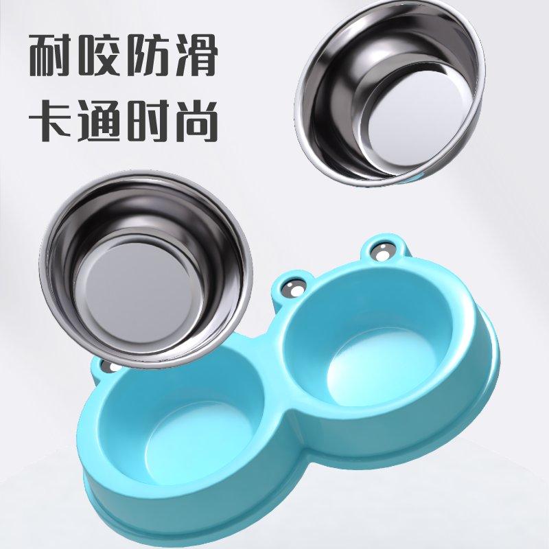 狗狗碗猫咪碗双碗狗盆猫盆宠物盆防打翻猫粮狗粮碗幼猫饮水喝水碗