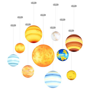 太空星球灯吊灯户外防水景观装饰球形月球太阳系行星灯落地挂树灯