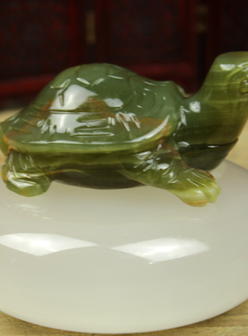 天然阿富汗玉石长寿乌龟 花池办公室客厅摆件