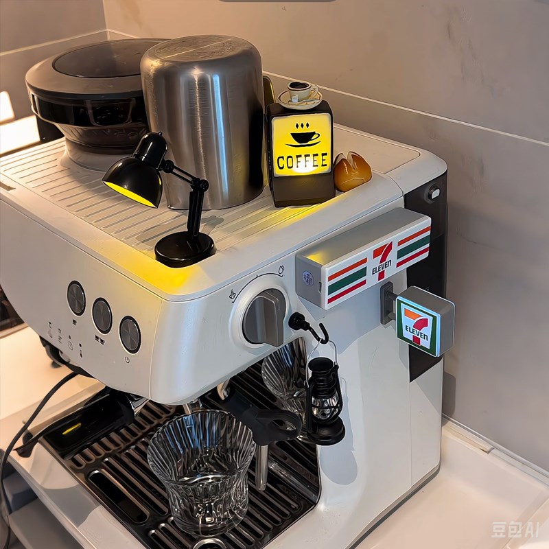 咖啡店磁吸冰箱贴创意便利店灯牌家居氛围感装饰摆件711发光灯箱