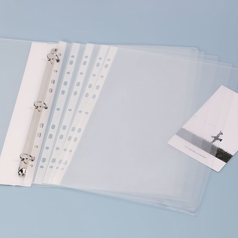 上汇文具文件袋备用资料袋11孔保护袋A4快劳夹打孔袋塑料透明活页