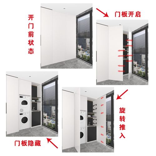 上翻门衣柜回旋门五金隐藏衣柜蝴蝶门轨道摺叠整体橱柜门伸缩导轨