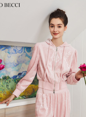 COCO BECCI【连帽少女】亮片连帽休闲套装YT24YA000002AB
