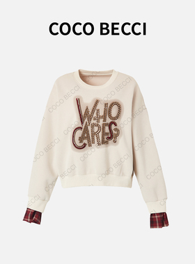 【字母】COCOBECCI秋冬时尚刺绣保暖套头卫衣YT24YW400017